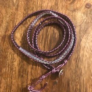 Chan Luu Mixed Purple Leather Wrap Bracelet